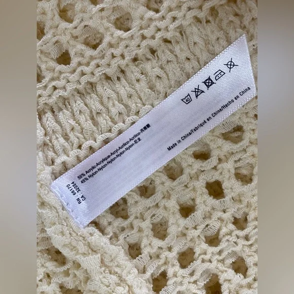 ANTHROPOLOGIE Boho Crochet Open Knit cardigan Sweater Layne Kimono Longline OS - Picture 10 of 10